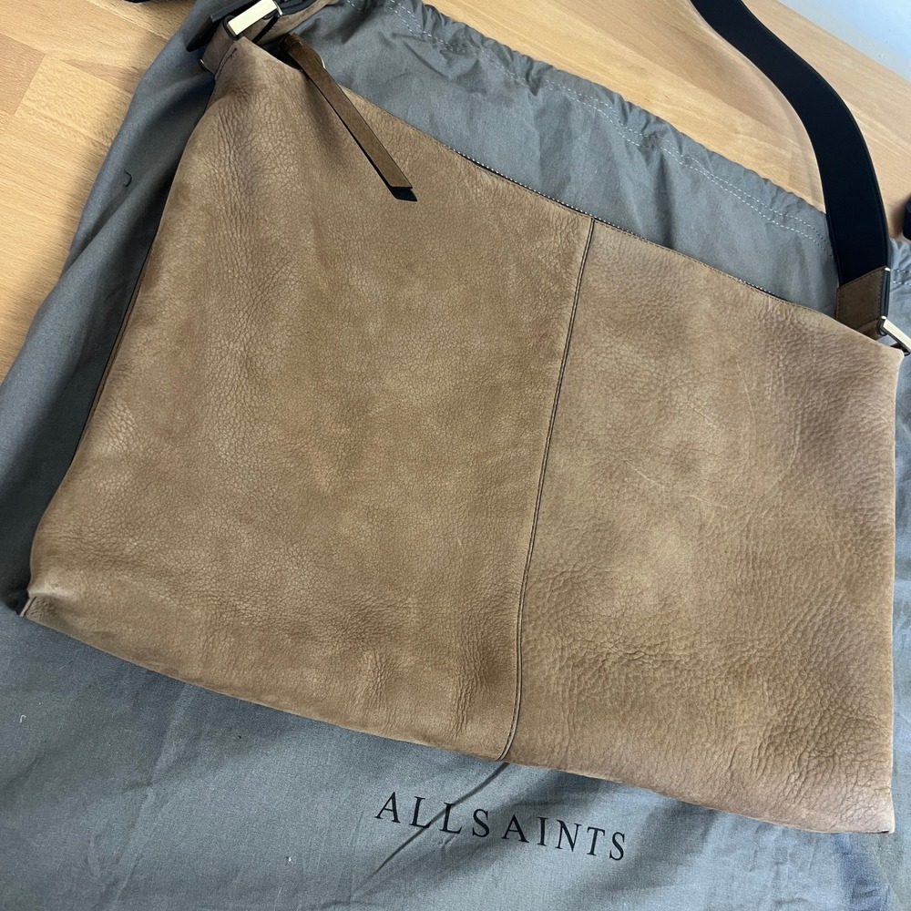 Allsaints All Saints Edbury Oversized Suede Tote Shoulder Bag Purse - Picture 3 of 13